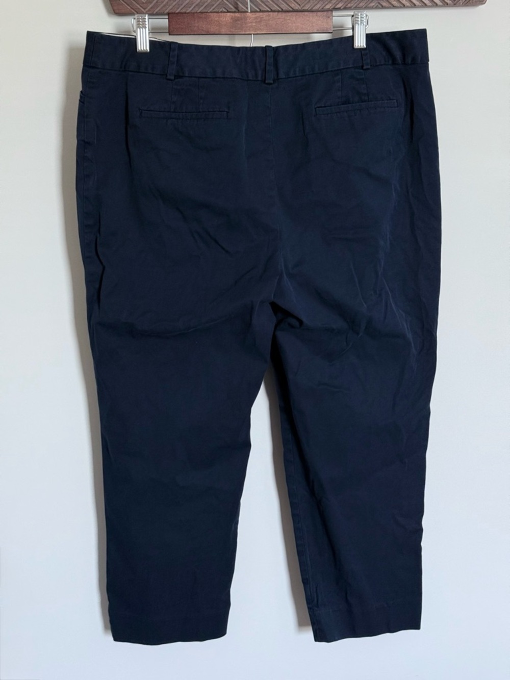 Talbots Navy Blue The Perfect Crop Pants High Rise Straight Leg Ankle Size 16 - Picture 3 of 11